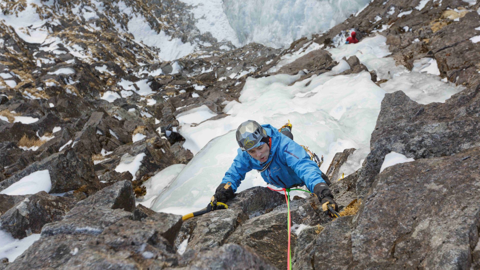 First ascent “Triptychon”, Weisssee Glacier, Austria
